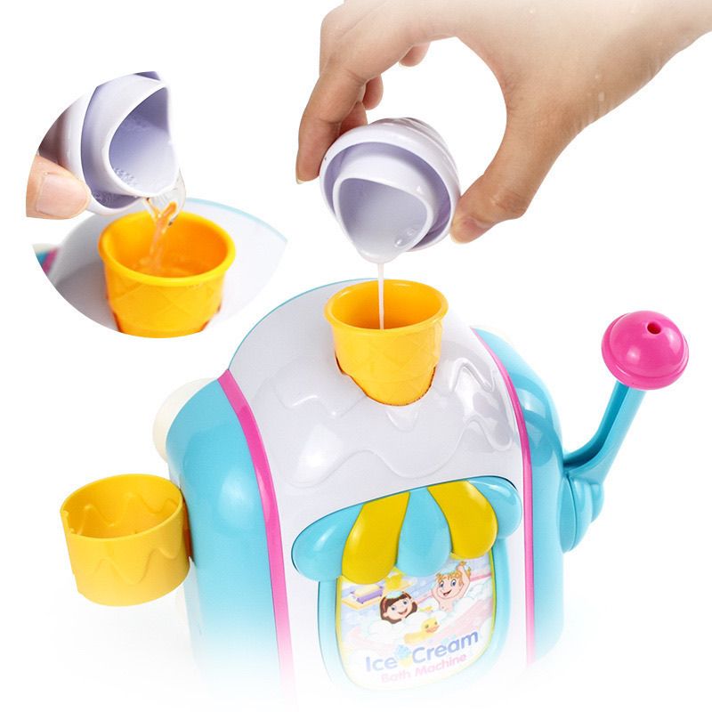 Simulation Ice Cream Bubble Making Machine Bath Toys Infants Baby Bath Children Bathroom Water Playing Interactive