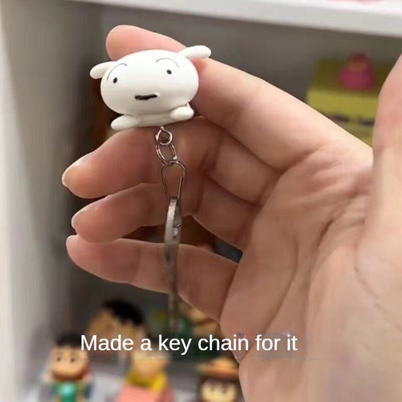 Popular Super Cute Little White Home Keychain Crayon Little New Doll Anti-Lost Kennel House Creative Pendant