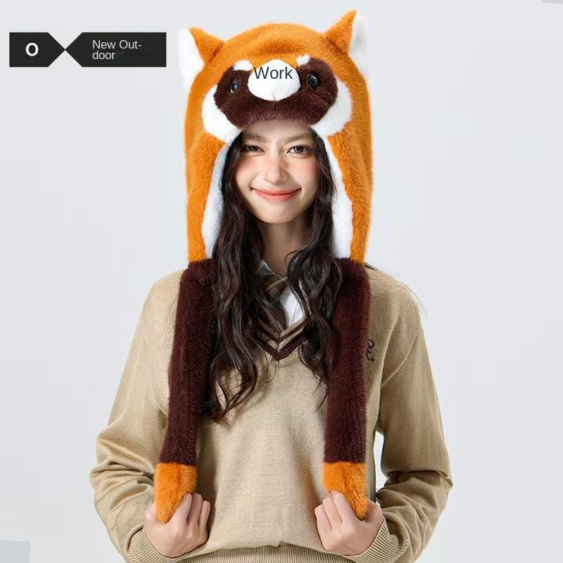 Coati Earmuffs Hat Pinch Ear Movable Three-Dimensional Modeling Original Design Autumn and Winter Warm Children's Hat