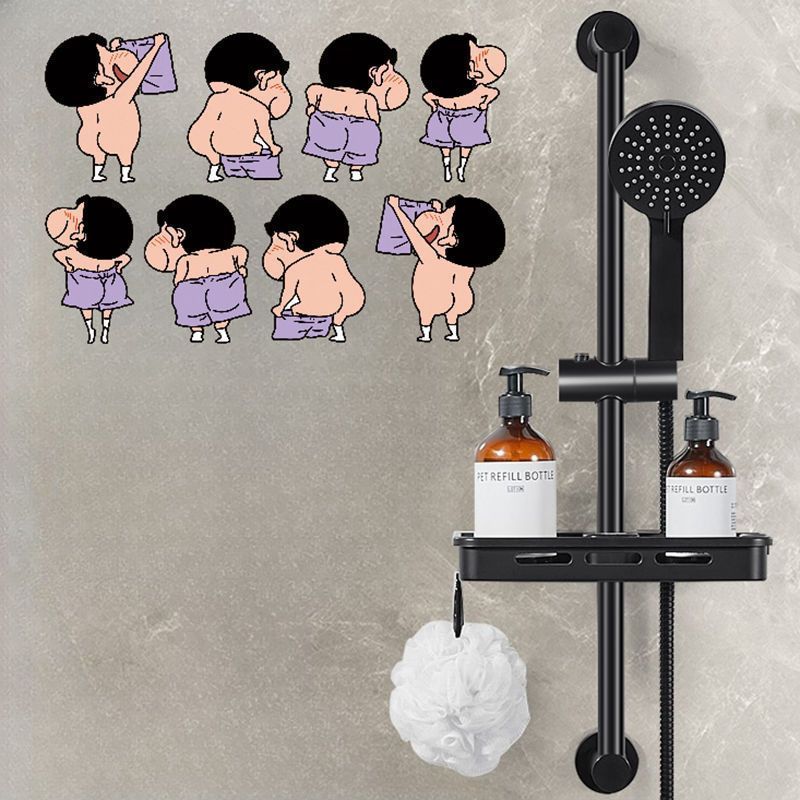 Crayon Xiaoxin Cartoon Stickers Wall Stickers Bathroom Happy Day Toilet Tile Home Stickers Bathroom Waterproof Wall