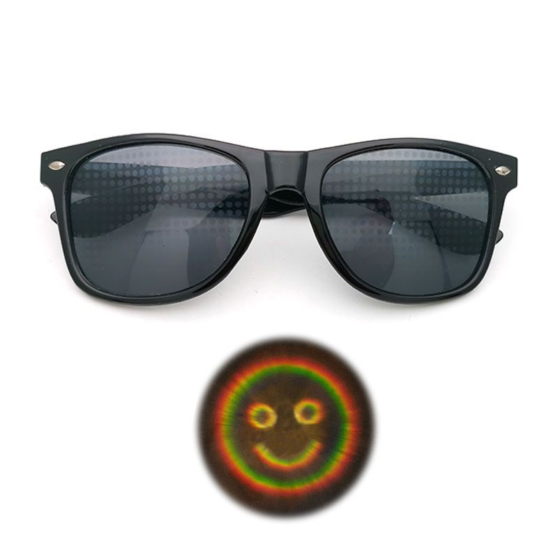 Diffraction Smiley Face Glasses Special Effect Glasses Gift Fashion Sunglasses Same Sunglasses Smiley Face Light Trend Good-looking