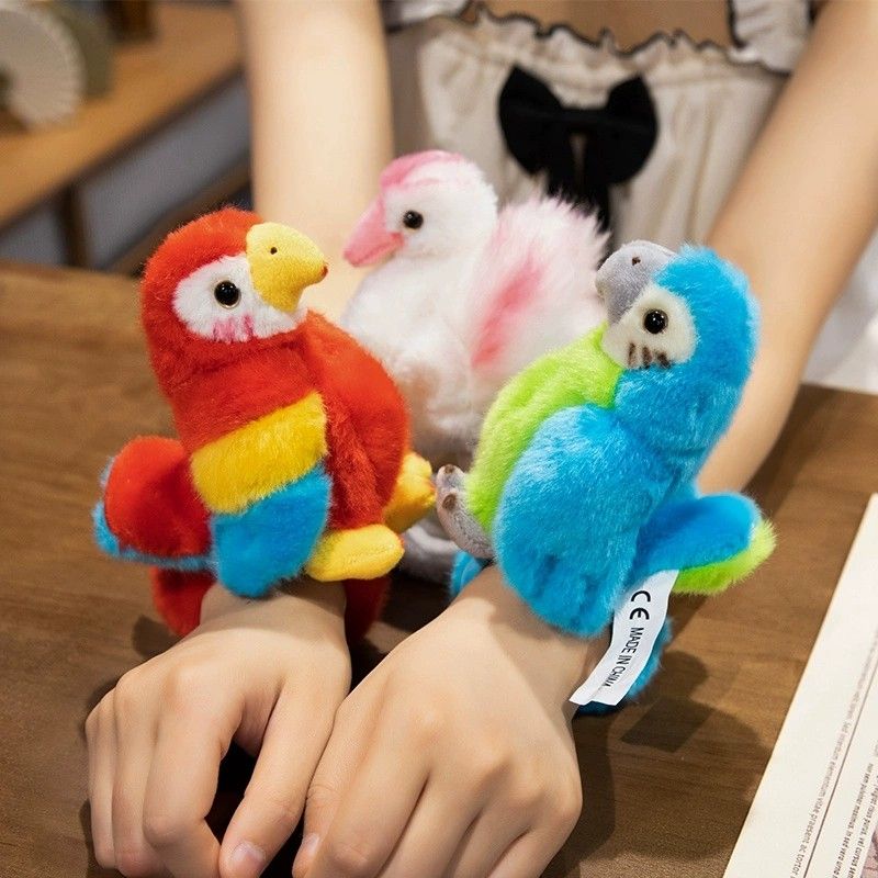 Simulation Parrot Animal Bracelet Ring Pop Doll Bracelet Doll Plush Toys Girl Doll Children Wrist