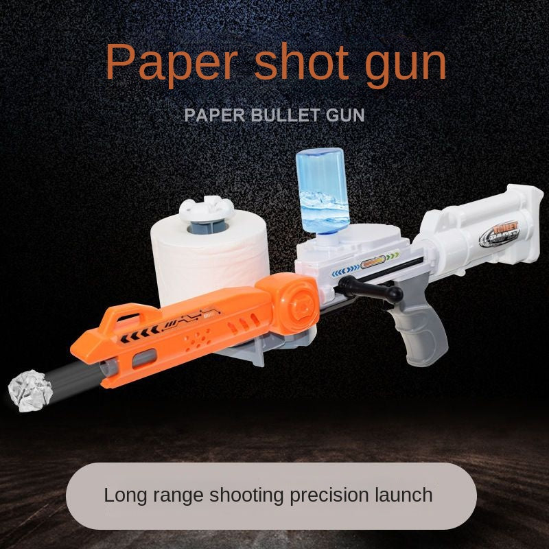 Paper Bullet Gun Toilet Paper Gun Paper Towel Gunner Paper Water Gun Launcher Toilet Paper Toy Paper Filler Children's Roll Paper Gun