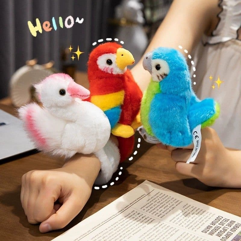 Simulation Parrot Animal Bracelet Ring Pop Doll Bracelet Doll Plush Toys Girl Doll Children Wrist