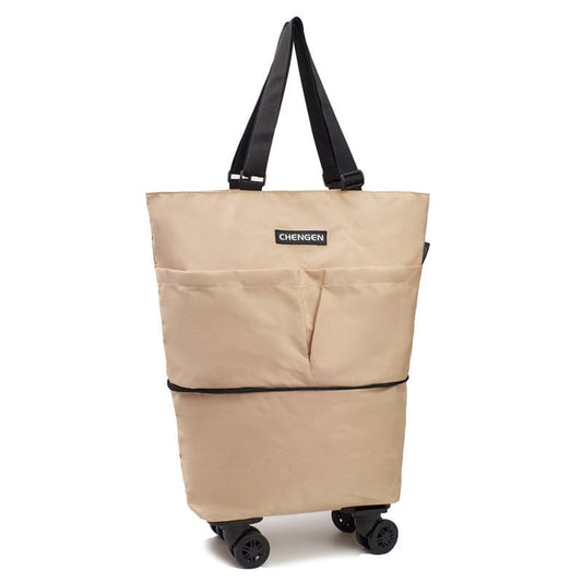 Portable Large Capacity Grocery Bag Supermarket Shopping Bag Foldable Wheel Handbag Luggage Bag Travel Bag Hand Buggy