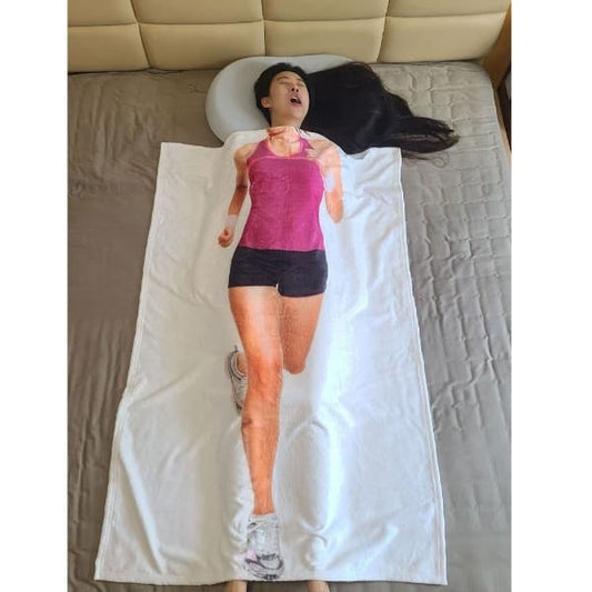 Running Blanket Men and Women Fitness Blanket Lying Should Be Thin Creative Blanket Special-Shaped Thin Blanket Funny Blanket