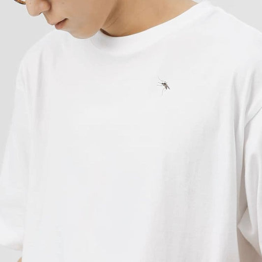 [a Mosquito] High Quality Heavy White Cotton Fashion Short Sleeve round Neck Breathable T-shirt Bottoming Shirt