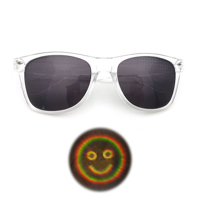 Diffraction Smiley Face Glasses Special Effect Glasses Gift Fashion Sunglasses Same Sunglasses Smiley Face Light Trend Good-looking