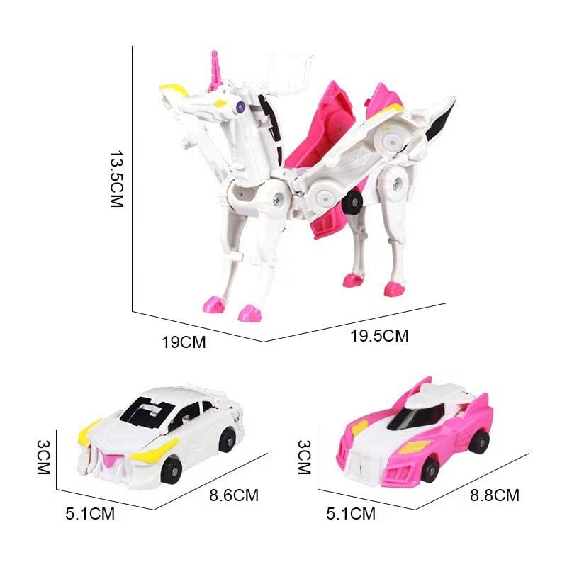 Magic Sky Wing Pegasus Unicorn Car Combination Magnetic Suction Collision Deformation Parent-Child Children Toy Car