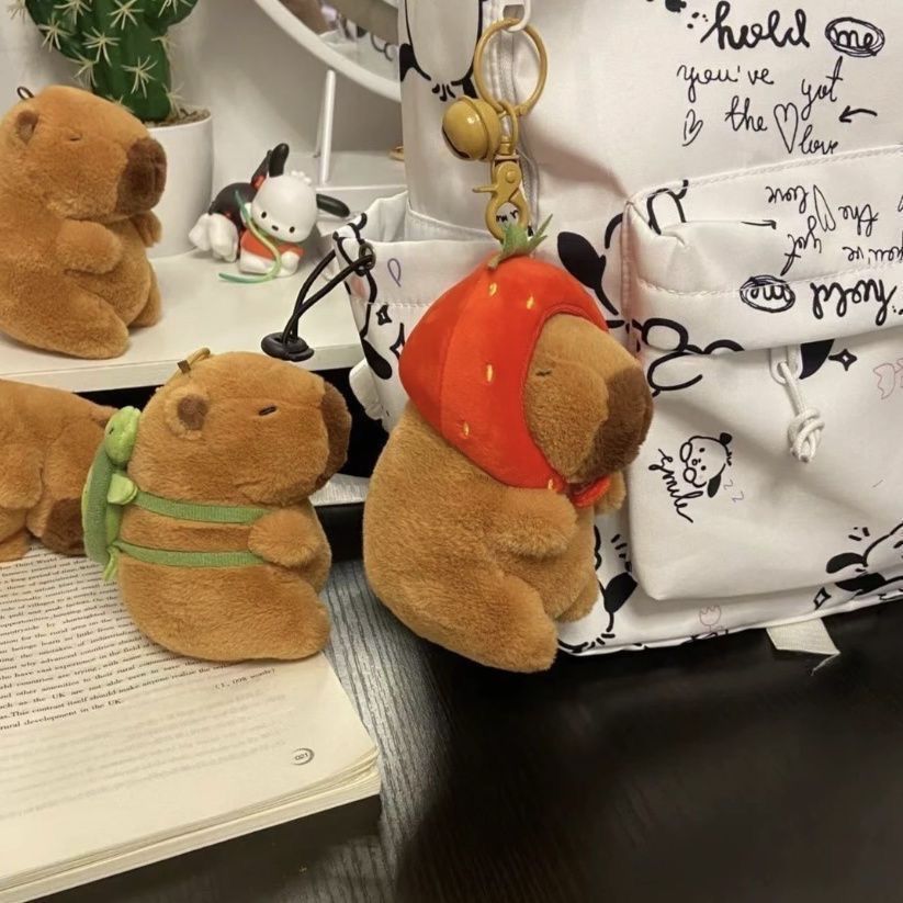 Capabala Capybara Doll Package Pendant Schoolbag Pendant Cute Plush Student Gift Gift Creative Doll