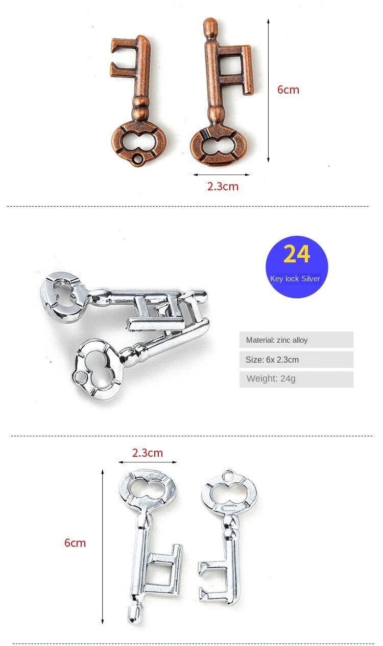 Zinc Alloy Intellectual Ring Puzzle, Unlocking Set, Nine Linked Rings Brain Teaser, Kongming Lock, Magic Puzzle Gold.