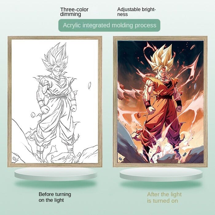 Dragon Ball Anime Manga Lichtmalerei Nachtlicht Ornament Schlafzimmer Nachttisch Fernsehschrank Paar Geschenk Kreative Leuchtmalerei 