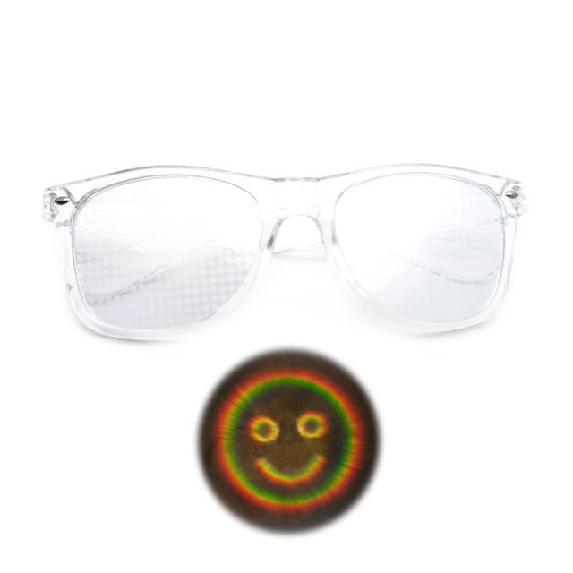 Diffraction Smiley Face Glasses Special Effect Glasses Gift Fashion Sunglasses Same Sunglasses Smiley Face Light Trend Good-looking