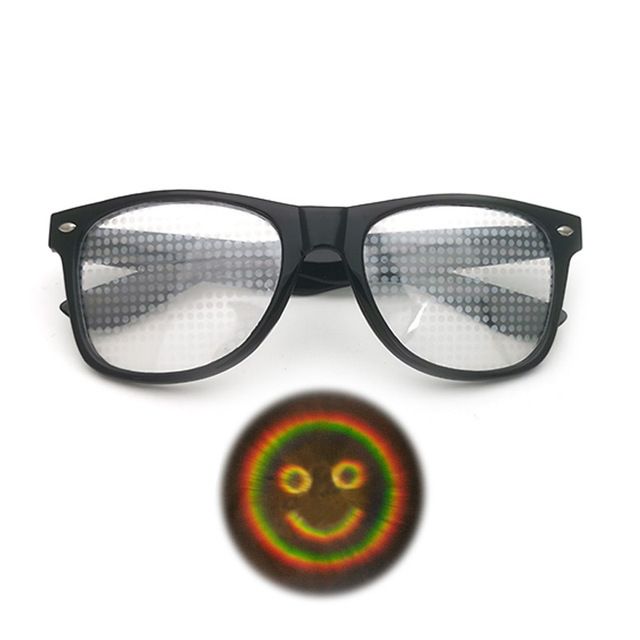 Diffraction Smiley Face Glasses Special Effect Glasses Gift Fashion Sunglasses Same Sunglasses Smiley Face Light Trend Good-looking