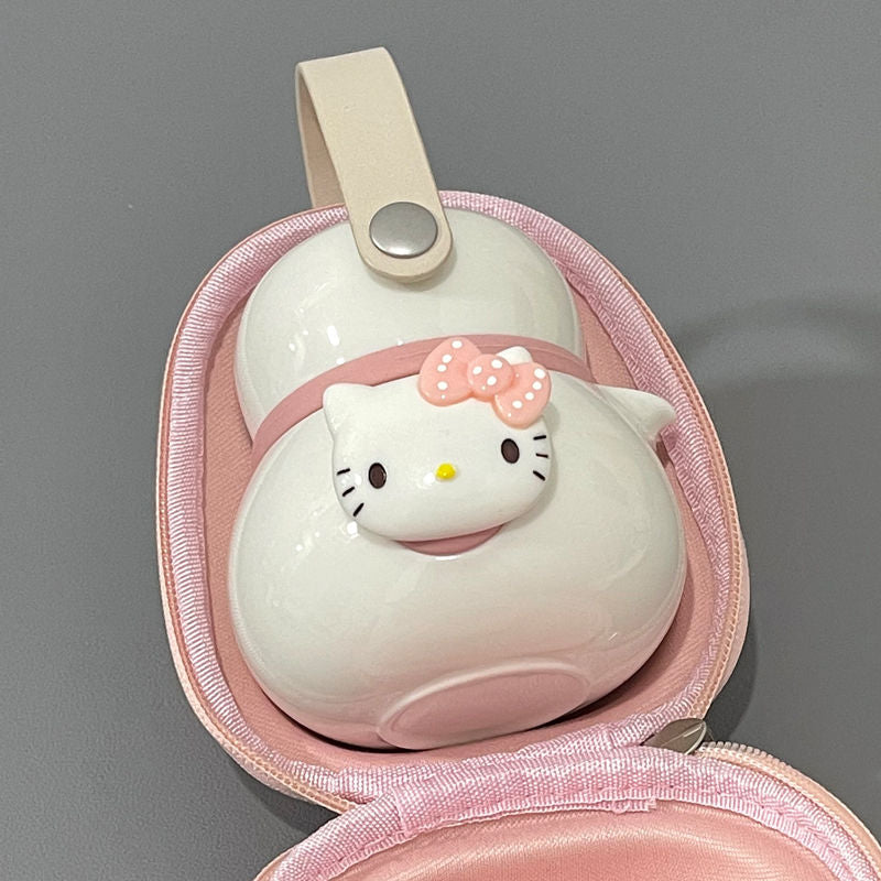 Hellokitty Tea Set Small PA Teapot Cartoon Travel Portable Tea Set Cute Teapot Suit Girls' Gifts