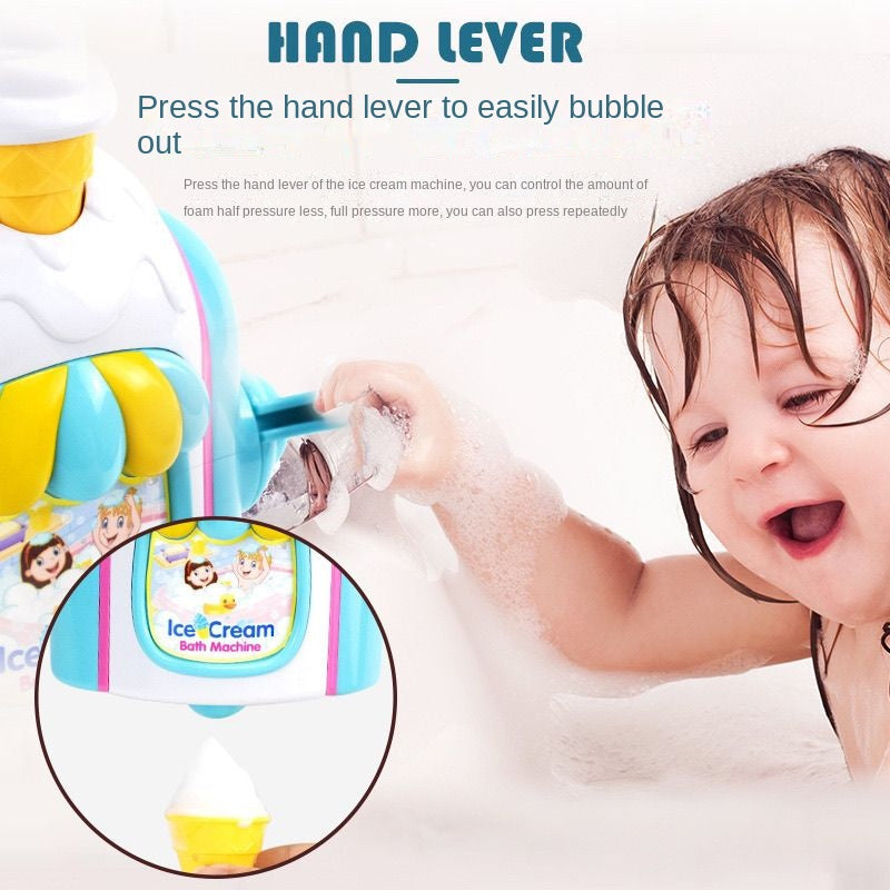 Simulation Ice Cream Bubble Making Machine Bath Toys Infants Baby Bath Children Bathroom Water Playing Interactive