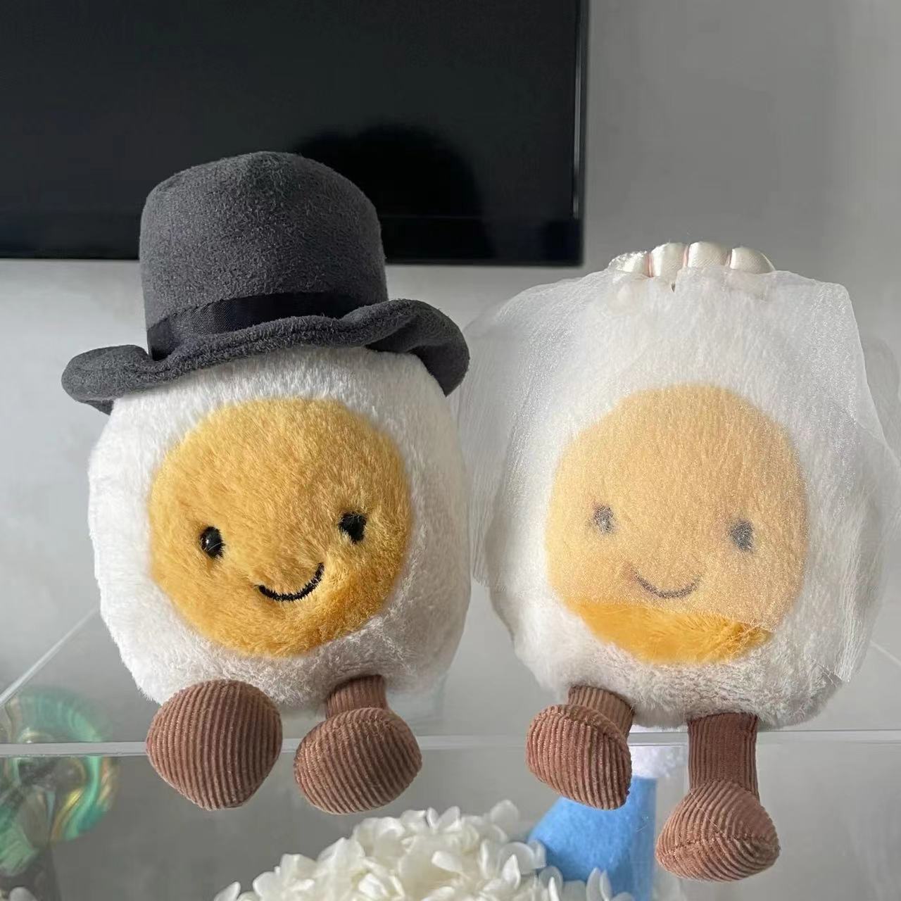 Graduation Doctor Boiled Egg Plush Toy Fun Bride and Groom Doll Poached Egg Doll Child Comfort Gift