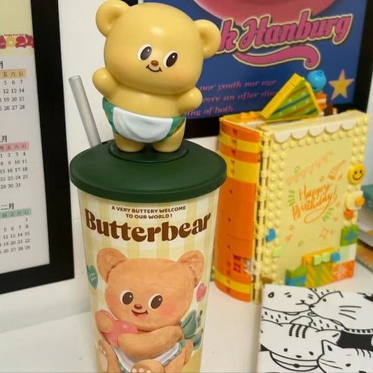 Dancing Butter Bear Cup moving cute bear doll shaped cup butter bear doll cup