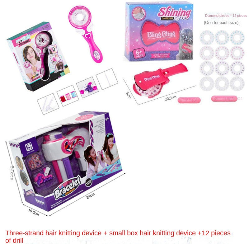 Hair Braiding Artifact Automatic Children Play House Toys Three-Strand Tress Device Girls' Jewelry Toys