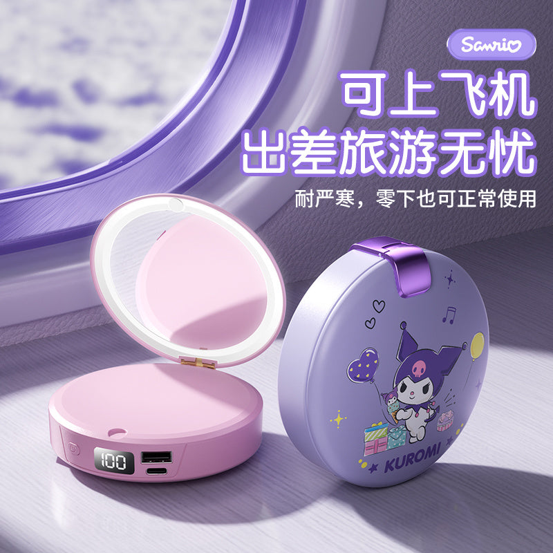 Sanrio Makeup Mirror Hand Warmer Power Bank Two-in-One Cute Self-Heating Heating Pad for Girls Winter Gift