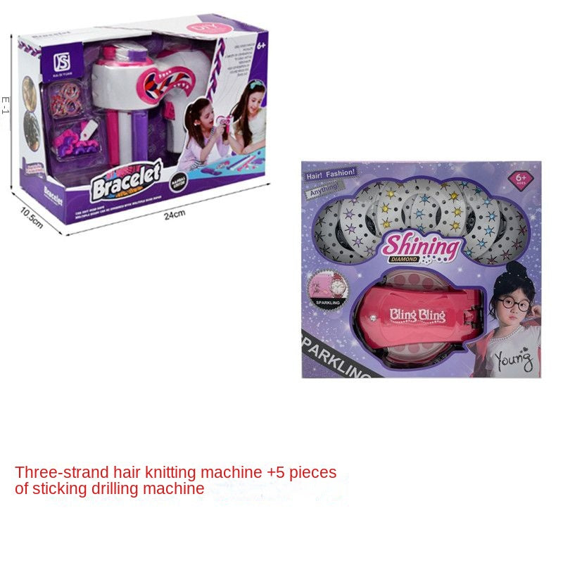 Hair Braiding Artifact Automatic Children Play House Toys Three-Strand Tress Device Girls' Jewelry Toys