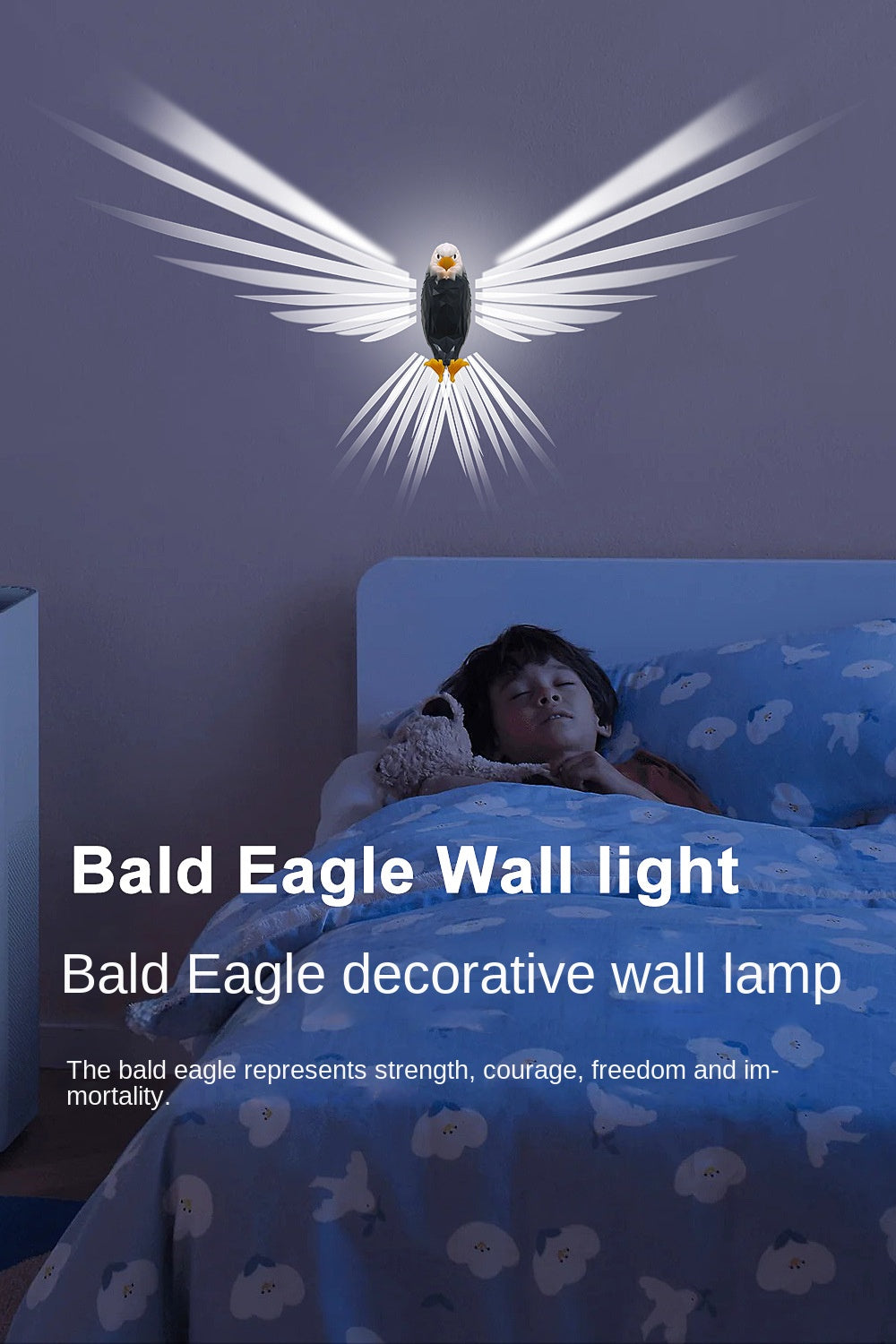 Cross-Border New Arrival Household Indoor Animal Eagle Wall Lamp Charging Small Night Lamp LED Energy-Saving Remote Control Atmosphere Decorative Lamp