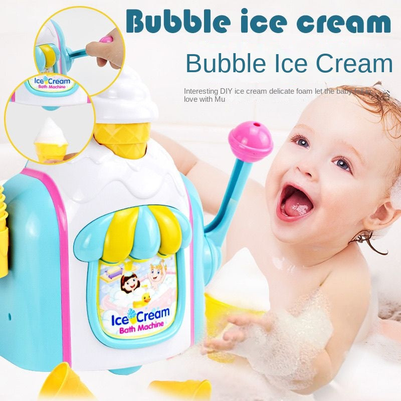 Simulation Ice Cream Bubble Making Machine Bath Toys Infants Baby Bath Children Bathroom Water Playing Interactive