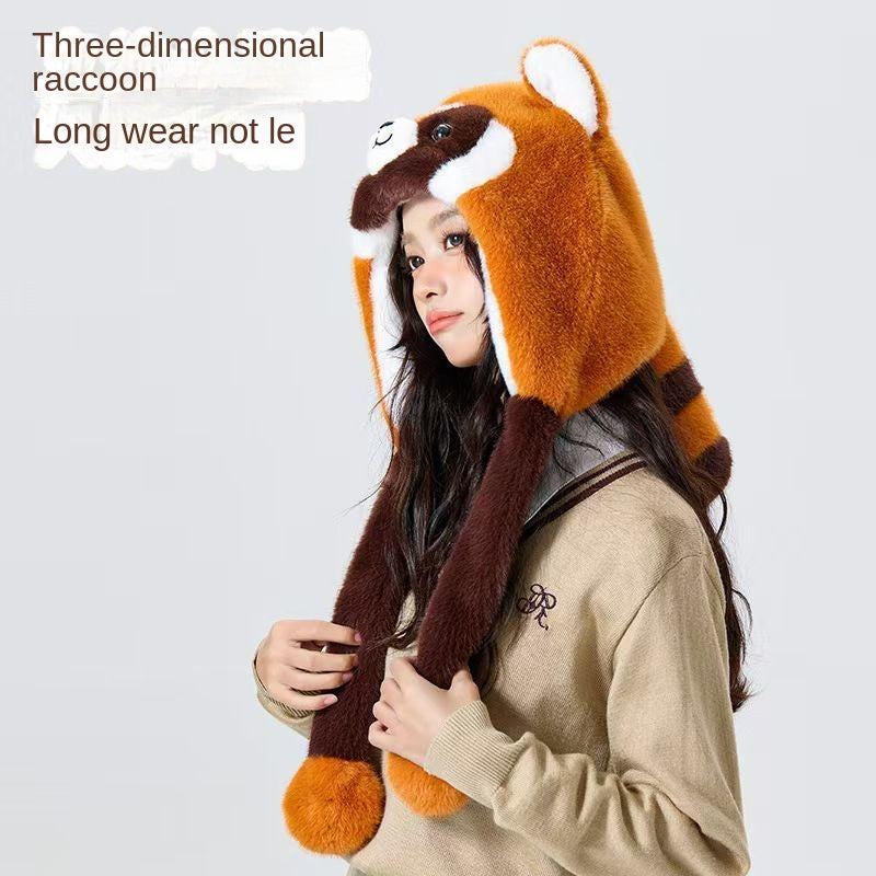 Coati Earmuffs Hat Pinch Ear Movable Three-Dimensional Modeling Original Design Autumn and Winter Warm Children's Hat