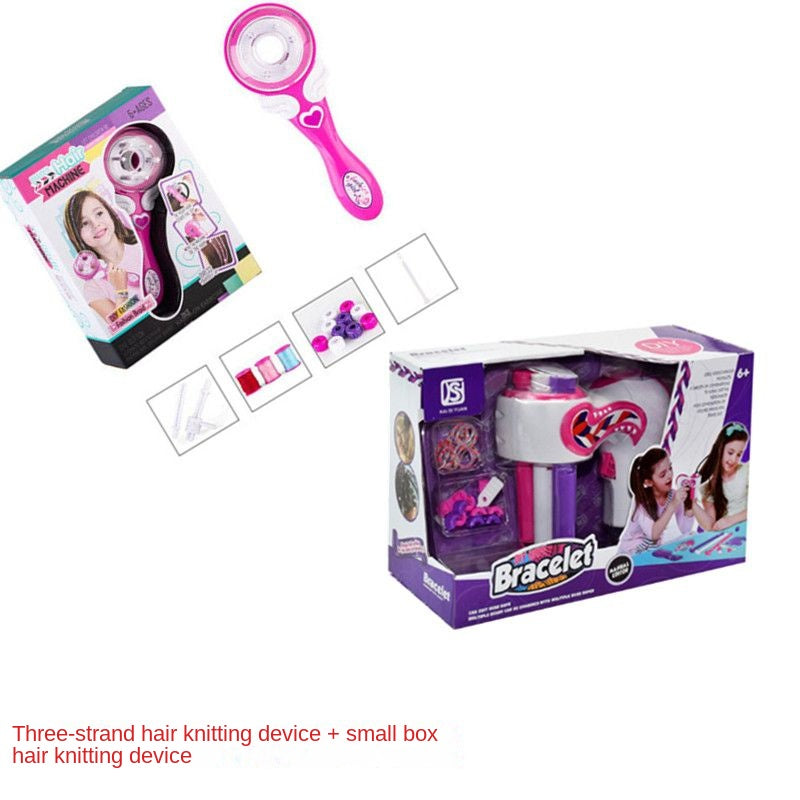 Hair Braiding Artifact Automatic Children Play House Toys Three-Strand Tress Device Girls' Jewelry Toys