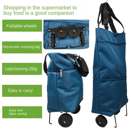 Folding Shopping Cart Supermarket Food Market Portable Hand Buggy Environmental Protection Wheel Bags Travel Buggy Bag